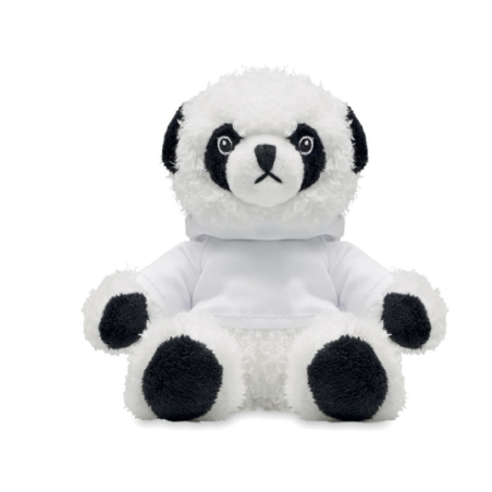 Peluche personnalisée panda avec pull à capuche en PET