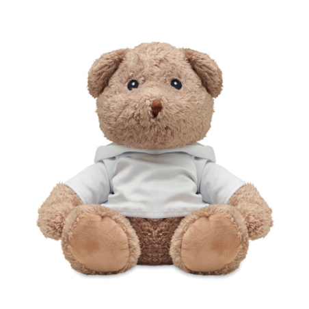 Peluche ourson personnalisable avec pull à capuche en PET