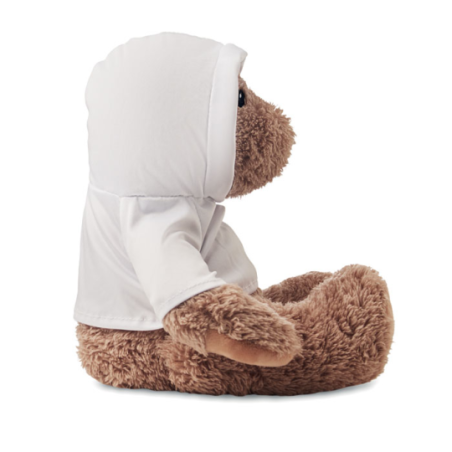 Peluche ourson personnalisable avec pull à capuche en PET