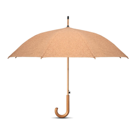 Parapluie en liège personnalisable de 25" avec manche en bambou et une poignée en bois de pin