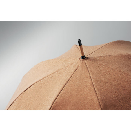 Parapluie en liège personnalisable de 25" avec manche en bambou et une poignée en bois de pin