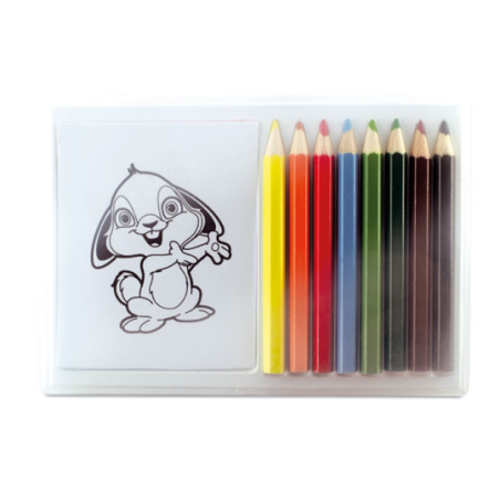 Set personnalisé de coloriage avec crayons de couleur en bois et feuille de coloriage