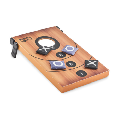 Jeu personnalisable d'exterieur en MDF double face lancer de sacs de sable et morpion