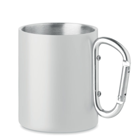 Mug mousqueton personnalisable en acier inoxydable - 300ml