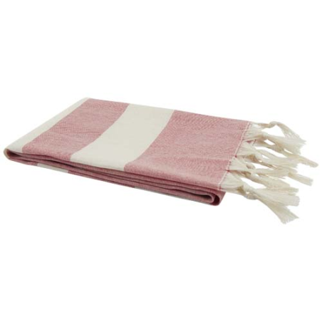 Fouta personnalisable en coton recyclé et RPET certifié GRS 180 g/m2 Anders 147 x 75,5 cm