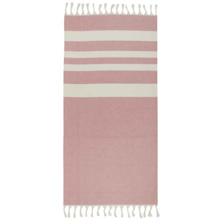 Fouta personnalisable en coton recyclé et RPET certifié GRS 180 g/m2 Anders 147 x 75,5 cm