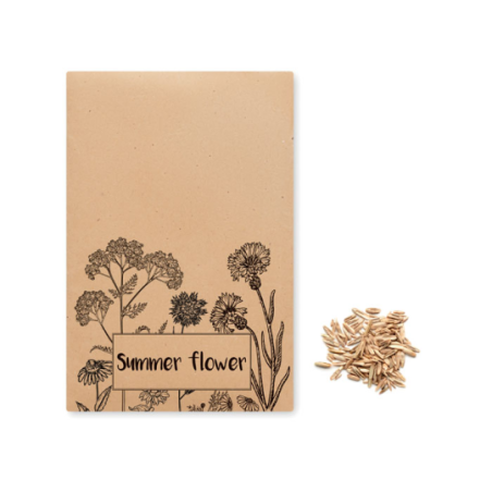 Sachet personnalisable en papier kraft avec graines de fleurs sauvage