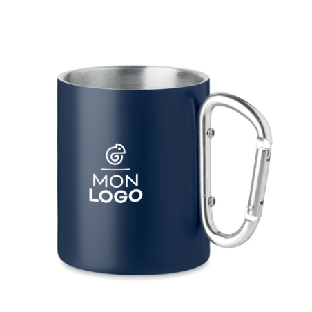 Mug mousqueton personnalisable en acier inoxydable - 300ml