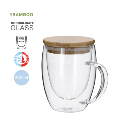 Mug en verre isotherme personnalisable 300ml - Helmar