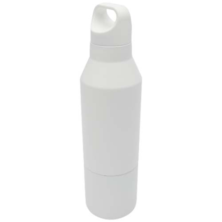 Thermos personnalisable Odessy de 600 ml en acier inoxydable recyclé RCS avec gobelet de 300 ml