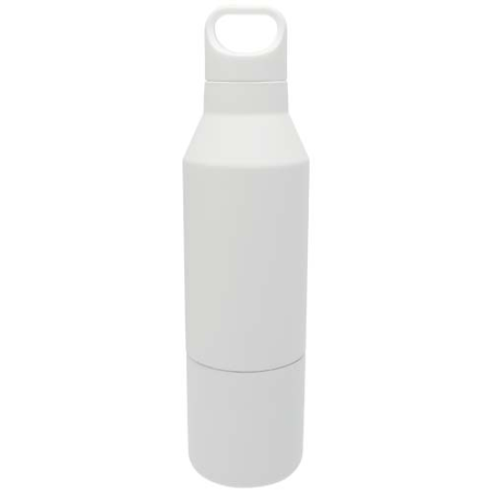 Thermos personnalisable Odessy de 600 ml en acier inoxydable recyclé RCS avec gobelet de 300 ml