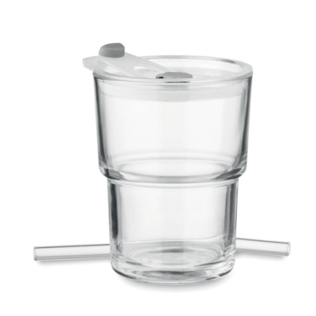 Tumbler personnalisable et sa paille en verre 400ml - GLASS