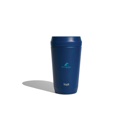 Mug isotherme publicitaire avec couvercle 360 en acier recyclé 354 ml - Topl